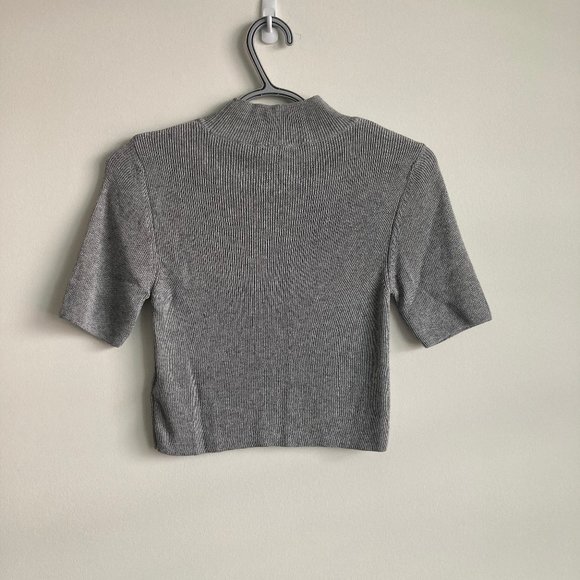 TOP SHOP Grey Cropped Grey Sweater - Picture 1 of 3